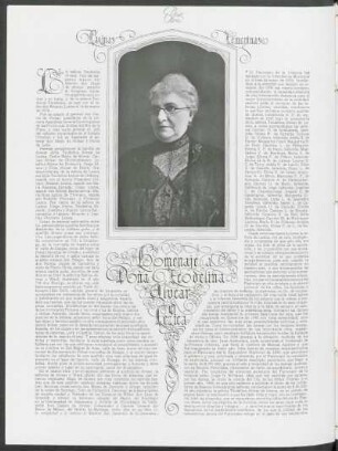 Páginas femeninas - Homenaje a doña Teodelina Alvear de Lezica