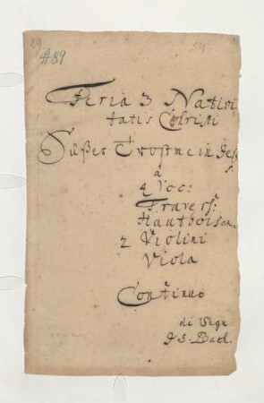 Süßer Trost mein Jesus kömmt; V (4), Coro, orch; BWV 151; BC A 17