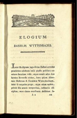Elogium Danielis Wyttenbachii.
