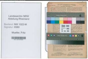Entnazifizierung Fritz Mueller , geb. 31.10.1901 (Postbeamter)