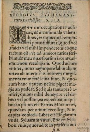 Georgii Buchanani Scoti ... Elegiarum liber I.