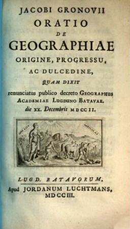 Oratio de geographia origine