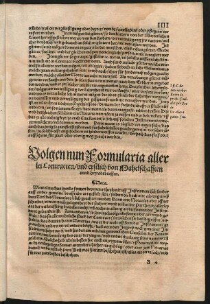 Volgen nun Formularia allerlei Contracten/ und erstlich von Mahelschafften unnd Heyradsbrieffen.