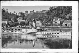 Kurort Rathen an der Elbe mit Elbdampfer Dresden