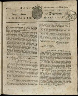No. 22, Sonntag den 17ten Maerz 1811