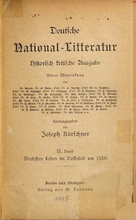Deutsches Leben im Volkslied um 1530