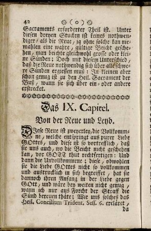 Das IX. Capitel. Von der Reue und Leyd.