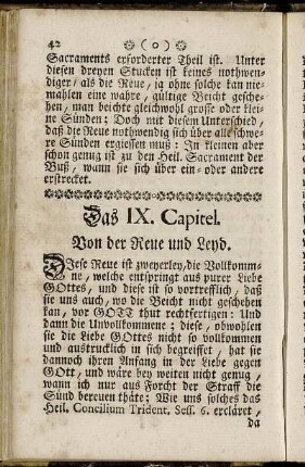 Das IX. Capitel. Von der Reue und Leyd.