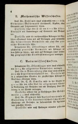 4, B. Mathematische Wissenschaften