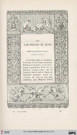 3. Pér. 7.1892: Les sarcophages de Sidon au Musée de Constantinople, 1