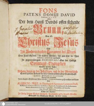 Fons Patens Domui David