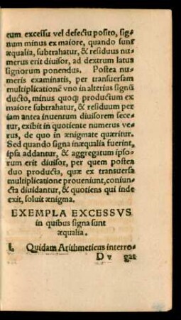 Exempla Excessus in quibus signa sunt aequalia.