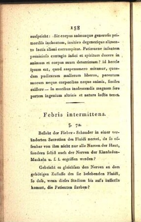 Febris intermittens.