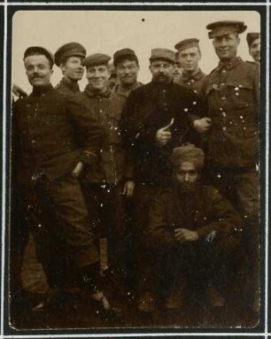 Erster Weltkrieg - "Aus den Stellungskriegen in den Vogesen". Kriegsgefangene Franzosen, Engländer, Inder