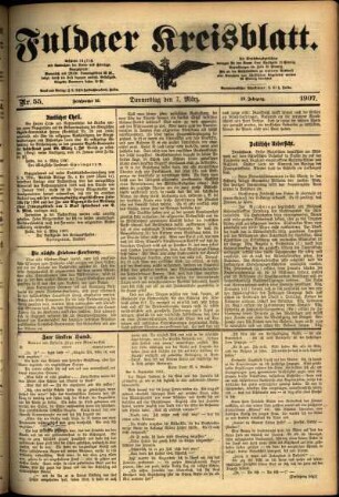 Ausgabe vom Donnerstag, den 07. März 1907.