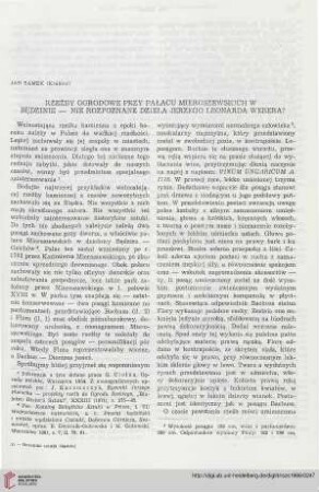 14: Rzeźby ogrodowe przy pałacu Mieroszewskich w Będzinie - nie rozpoznane dzieła Jerzego Leonarda Webera?