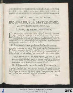 De Sponsalibus Et Matrimonio.