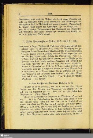 II. Erster Vormarsch in Polen, 19.9 bis 9.11.1914