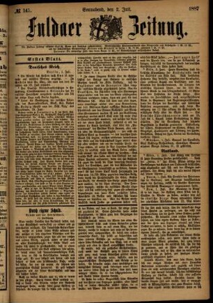 Ausgabe vom Samstag, den 02. Juli 1887.