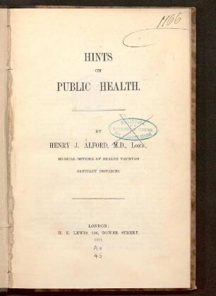 Hints on public health