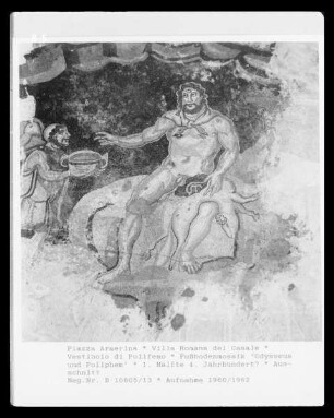 Odysseus bietet Polyphemus Wein an