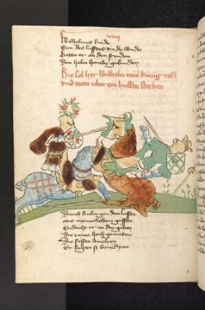 Wilhelm sticht König Gilbert von Arragun vom Pferd