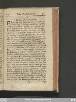 Cap. XI. De Iure Praefectuarum.