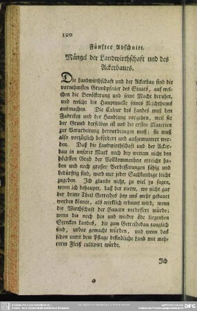 Fünfter Abschnitt. Mängel der Landwirthschaft und des Ackerbaus