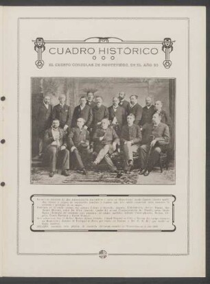Cuadro histórico - [Ilustración] : El Cuerpo Consular de Montevideo, en al año 93