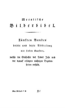 Fünften Bandes dritte und letzte Abtheilung