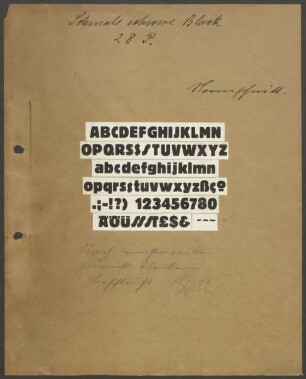 Schriftproben und Bestellungen des Schrifttyps "Block, hoch"