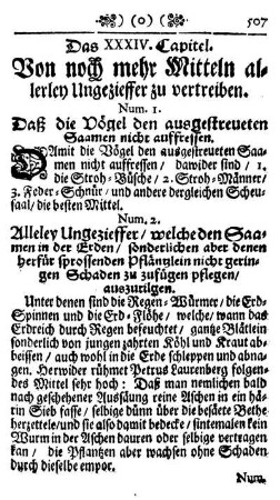 Das XXXIV. Capitel. Von noch mehr Mitteln allerley Ungeziefer zu vertreiben.