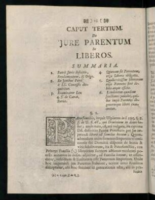 18-32, Caput Tertium. De Jure Parentum In Liberos.