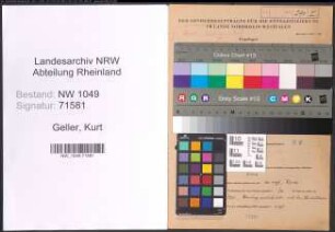 Entnazifizierung Kurt Geller , geb. 10.11.1903 (Bauarbeiter)