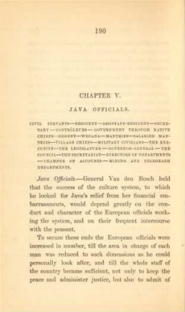Chapter V. Java officials