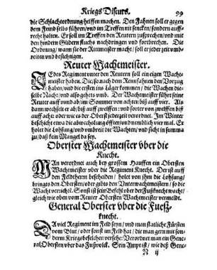 Oberster Wachtmeister vber die Knecht.