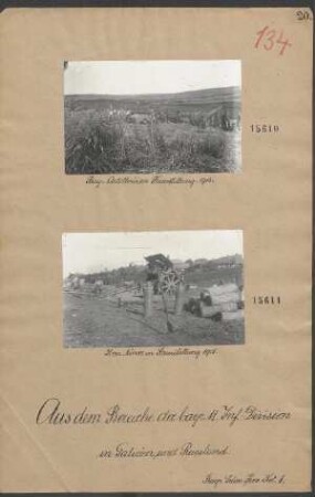 In Galizien und Rußland: Bayr. Artillerie in Feuerstellung 1915