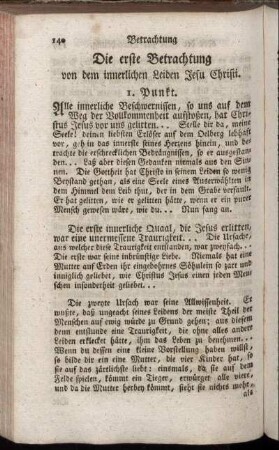 Die erste Betrachtung von dem innerlichen Leiden Jesu Christi