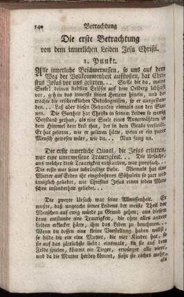 Die erste Betrachtung von dem innerlichen Leiden Jesu Christi