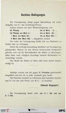 Auctions-Bedingungen