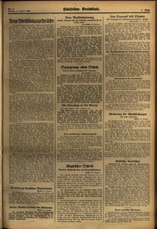 Zweite Ausgabe vom Freitag, den 11. Januar 1935.