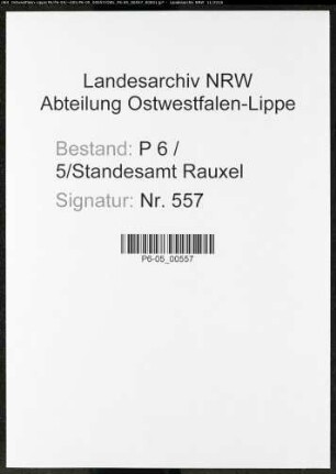 Sterberegister Standesamt Castrop-Rauxel Rauxel