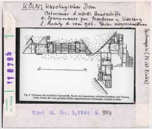 Köln: Karolingischer Dom, Ostmauer des nördlichen Querschiffs