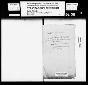 Unterthänigste Einsendung derer zwischen denen beiderseitig fürstlich und gräflich löwensteinischen Regierungen gepflogen werdenden Kommunikationen s.a.