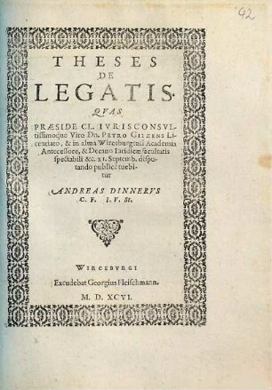 Theses de legatis