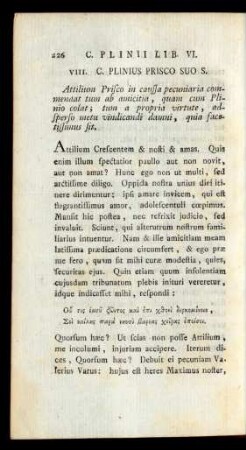 VIII. C. Plinius Prisco Suo S