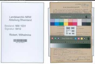 Entnazifizierung Wilhelmine Rickert , geb. 27.03.1900 ()