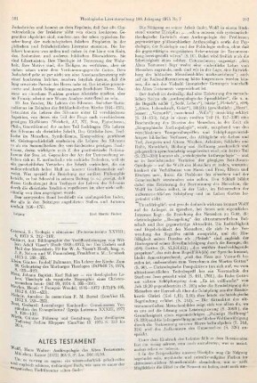 501-504 [Rezension] Wolff, Hans Walter, Anthropologie des Alten Testaments