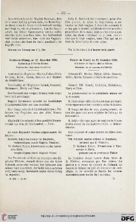 Vorstands-Sitzung am 23. Dezember 1898 / Séance du Comité du 23 décembre 1898