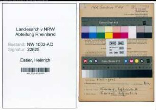 Entnazifizierung Heinrich Esser, geb. 27.08.1888 (Angest.)